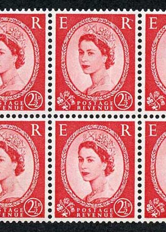 SB81 2 1/2d Booklet Pane Wmk Edward Upright Doctor Blade Flaw U/M