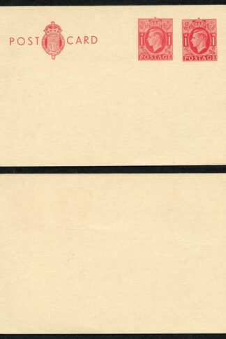 CP96 KGVI 1d Carmine with additional 1d Carmine Post Office Issue Postcard Mint