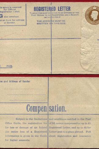 RP55 KGVI 5 1/2d Brown Registered Letter size G Mint