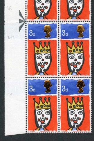 SG713c 1966 3d Christmas (Ordinary) with Missing T Variety U/M