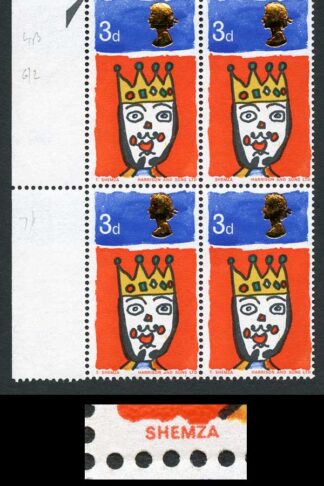 SG713c 1966 3d Christmas (Ordinary) with Missing T Variety U/M
