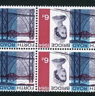 SG660Wi 1964 6d Forth Road Bridge Watermark Inverted Block of 4 U/M