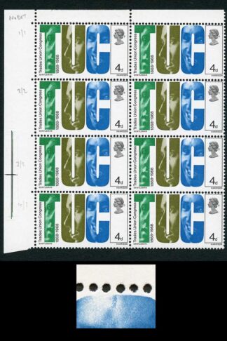 Spec W134b 1968 4d Anniversaries with Retouch on Large C Block of 8 U/M