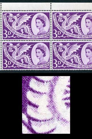 SG567a 1958 3d Games with Short Scale Variety R1/1 Block of 4 U/M