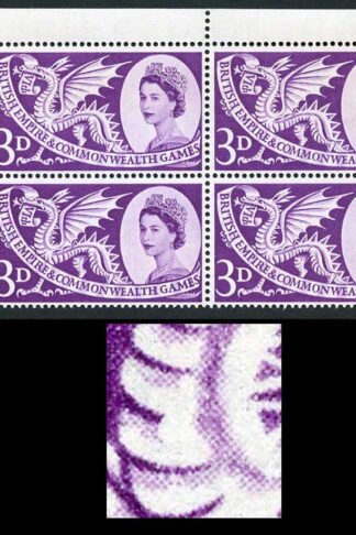 SG567a 1957 3d Games with Short Scale Variety Block of 4 U/M