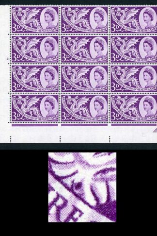 Spec W9d 1958 3d Games with Body Flaw (State II) Cyl Block of 12 U/M