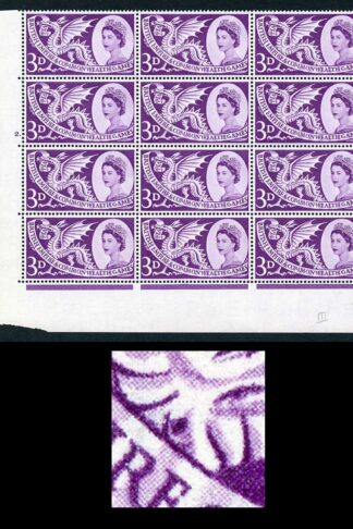Spec W9d 1958 3d Games with Body Flaw (State II) Cyl Block of 12 U/M