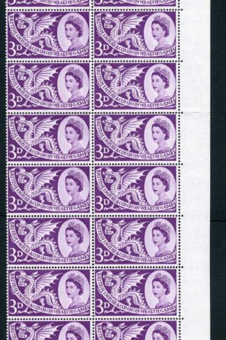 Spec W9f 1958 3d Games with Retouched Face R10/6 Block of 20 U/M