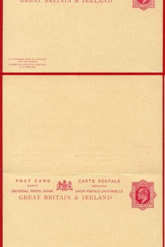 CP57a KEVII 1d+1d Pale Carmine Foreign Reply Card Mint
