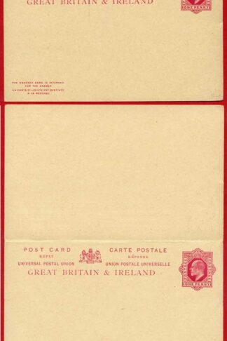 CP57a KEVII 1d+1d Pale Carmine Foreign Reply Card Mint