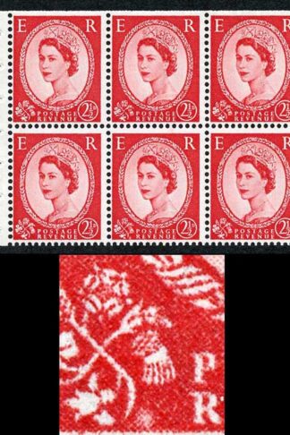 SB81i 2 1/2d Wmk Edward Upright White Flaw Below Thistle Pane of 6 U/M