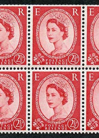 SB85 2 1/2d Wmk Crowns Upright Graphite Lines Booklet Pane of 6 U/M