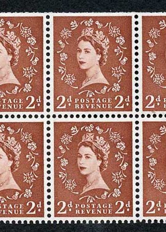 SB78 2d Light Red-brown Booklet Pane Wmk Edward Upright Cyl H6 Dot U/M