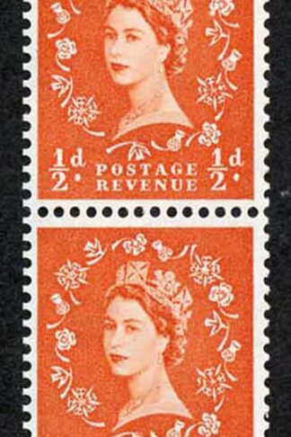 S4m 1/2d Orange Coil Wmk Crowns on Cream Paper with Shamrock Flaw U/M