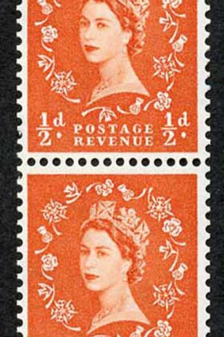 S4m 1/2d Orange Coil Wmk Crowns on Cream Paper with Shamrock Flaw U/M