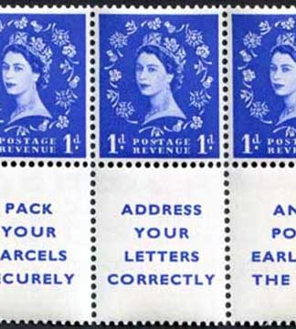 SB29 1d Se-tenant Pack Your Parcels Pane Wmk Edward Upright U/M