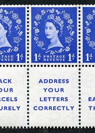 SB29 1d Se-tenant Pack Your Parcels Pane Wmk Edward Upright U/M