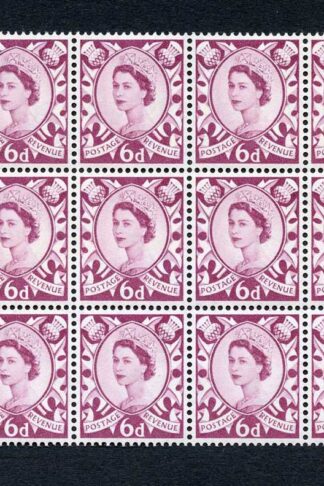 Scotland XS16 6d Cream Paper Block of 12 U/M