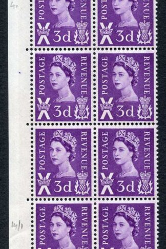 Scotland XS3 3d with 2 Phosphor Bands Block of 8 U/M