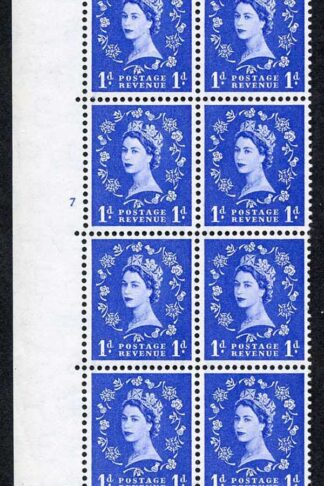 S15b 1d Wmk Edward 1st Graphite Cyl 7 no dot inc Daffodil Flaw U/M E/P
