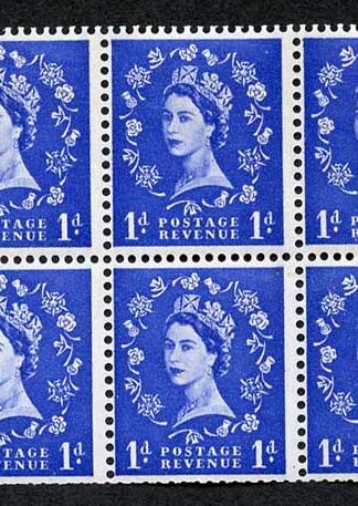 SB39 1d Wmk Crowns Upright Graphite Line Booklet Pane of 6 U/M