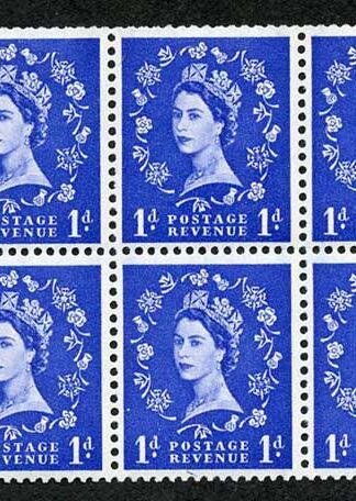 SB39 1d Wmk Crowns Upright Graphite Line Booklet Pane of 6 U/M