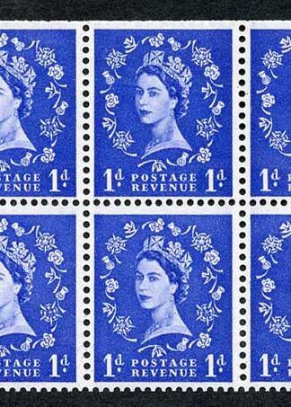 SB39 1d Wmk Crowns Upright Graphite Line Booklet Pane of 6 U/M