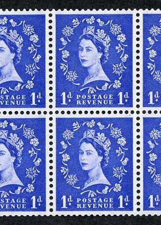 SB39 1d Wmk Crowns Upright Graphite Line Booklet Pane of 6 U/M