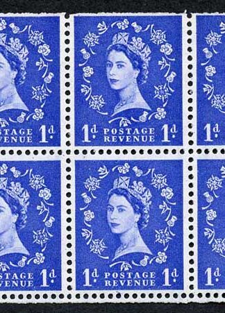 SB39 1d Wmk Crowns Upright Graphite Line Booklet Pane of 6 U/M