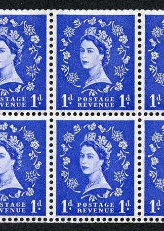 SB39 1d Wmk Crowns Upright Graphite Line Booklet Pane of 6 U/M