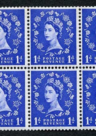 SB39 1d Wmk Crowns Upright Graphite Line Booklet Pane of 6 U/M