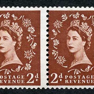 ST5(3)c 2d Red-brown Strip of 4 Strong Green AOP Wmk S/ways Left