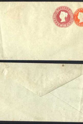 ESC190 QV 1/2d Vermillion 3d Carmine Compound Envelope Mint