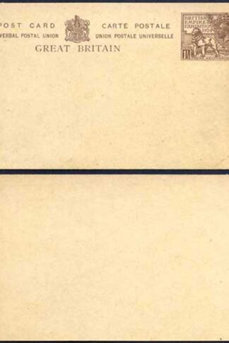 CP86 KGV 1 1/2d 1924 Wembley Post Office Issue Postcard Mint