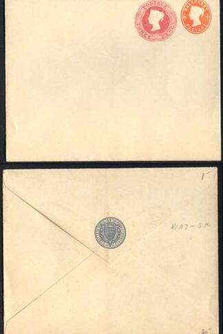 ESC191 QV 1/2d Vermillion 3d Carmine Compound Envelope Mint