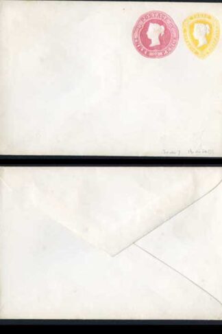 ESC217 QV 1 1/2d Yellow 3d Carmine Compound Envelope Mint