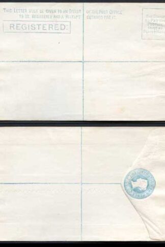 RP10 QV 2d Blue Registered Envelope Mint