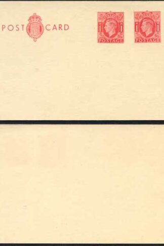CP96 KGVI 1d Carmine with additional 1d Carmine Post Office Issue Postcard Mint