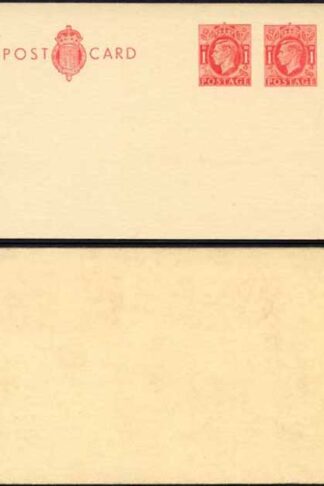 CP96 KGVI 1d Carmine with additional 1d Carmine Post Office Issue Postcard Mint