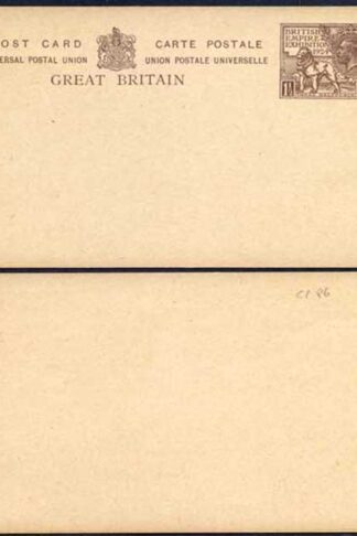 CP86 KGV 1 1/2d 1924 Wembley Post Office Issue Postcard Mint