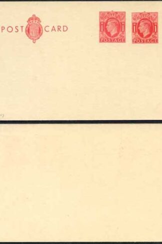 CP96 KGVI 1d Carmine with additional 1d Carmine Post Office Issue Postcard Mint