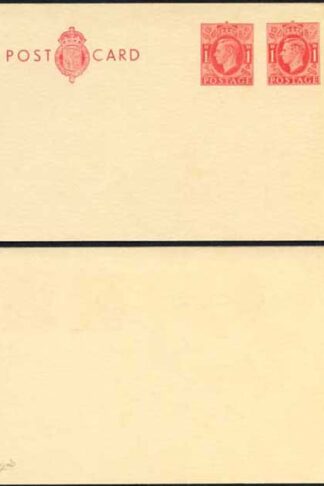 CP96 KGVI 1d Carmine with additional 1d Carmine Post Office Issue Postcard Mint