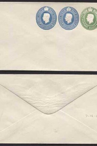ESCP848 KGVI 1/2d and 2 1/2d and 2 1/2d Compound Envelope Mint