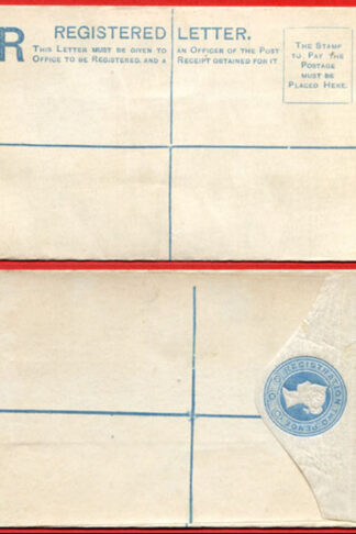 RP8 QV 2d Blue Registered Envelope size F Mint Dated 18-10-81