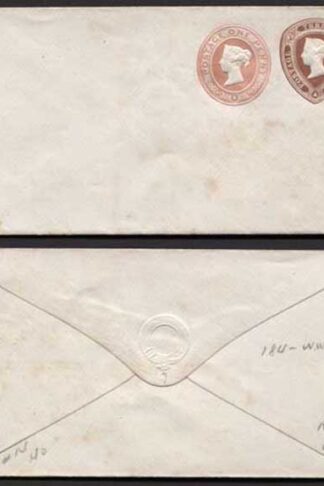 ESC19 QV 1 1/2d Brown (21.4.75) 1d Pink (27.4.75) Compound Envelope Mint