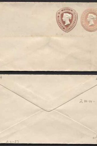 ESC25 QV 1d Pink 1 1/2d Brown (31.10.87) Compound Envelope Mint