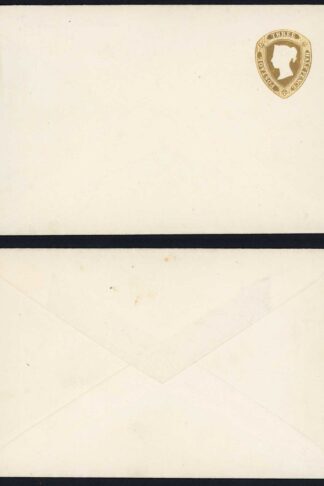 ES27 QV 1 1/2d Yellow Stamped to Order Envelope Approx 91 mm x 145 mm Mint
