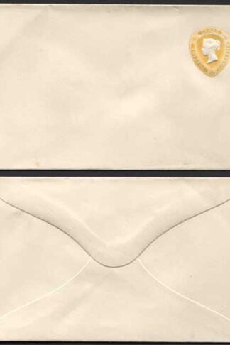 ES27 QV 1 1/2d Yellow Stamped to Order Envelope Approx 91 mm x 145 mm Mint