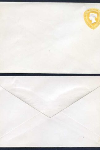 ES27 QV 1 1/2d Yellow Stamped to Order Envelope Approx 91 mm x 145 mm Mint