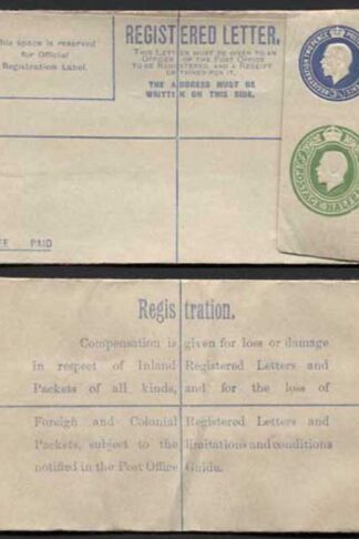 RP33 KGV 3 1/2d and 1/2d Registered Envelope size F Mint